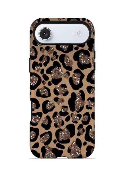 Velvoria Valestra Simli Leopar Apple Apple iPhone Uyumlu 17 Air Magsafe Koruma Kılıfı Valestra Magline - Simli Leopar