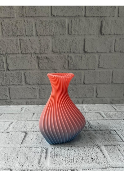Romantik Figürlü Süslük Vazo Modern Tasarım 15 Cm Pembe