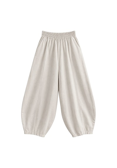 Vadon 1035 Kadın %100 Pamuk Gabardin Balon Paça Lastikli Bel Pantolon Taş