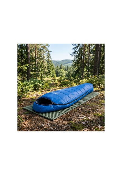 Seti: Ocean Pro -18 C Uyku Tulumu & Ultralight Comfort Katlanır Haki Mat Mavi