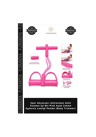 Spor Aksesuarı Antrenman Aleti Esneme İpi Btr-pınk Ayak Çekme Egzersiz Lastiği Pembe Body Trimmer