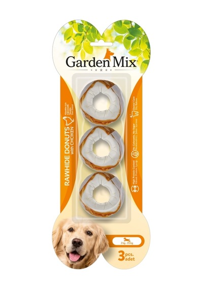 Garden Mix Tavuklu Donut Kemik Köpek Ödülü 120gr 3'lü