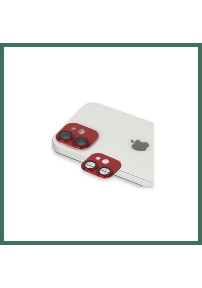 En-cag Apple Uyumlu iPhone 11 Uyumlu Pers Alüminyum Kamera Lens - Kırmızı Bss
