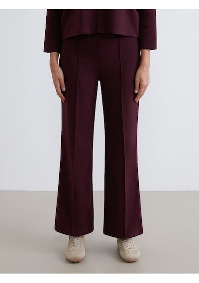 Lcw Vision Bordo Beli Lastikli Kadın Triko Pantolon