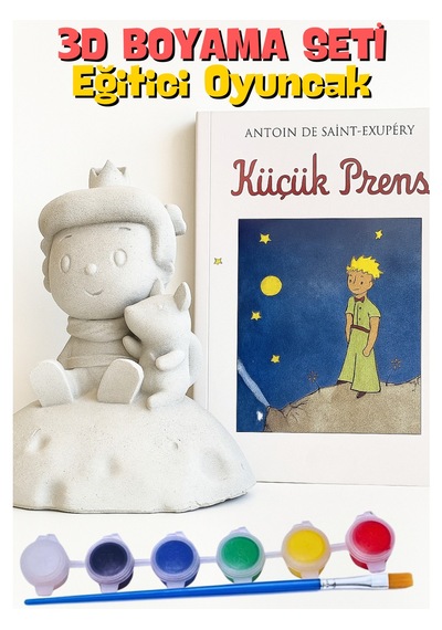 Küçük Prens Figürü 3d Taş Çocuk Boyama Etkinliği