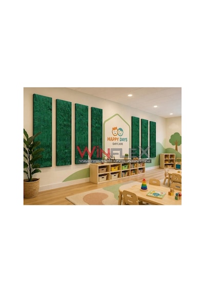 60x240cm - Akustik Kumaş Kaplı Panel Yeşil