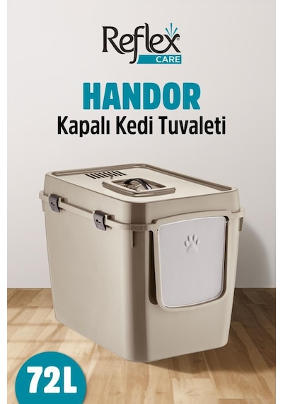 Reflex Care Handor Kapalı Kedi Tuvaleti Bej 57,5 X 43,5 X 39 Cm