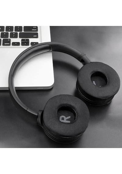 Jbl T450bt 460bt Tune 500bt 510bt 520bt 525bt 530bt 560bt 570bt & E40bt & Jr Serisi İle Uyumlu Soğutucu Jel Kulaklık Pedi - İpeksi Kumaş & Hafızalı Köpük Kulaklık Süngeri Siyah