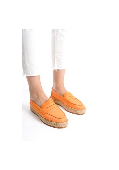 Mubiano Hakiki Deri Mbsvk23a001-orj Kadın Oranj Espadril & Babet Turuncu
