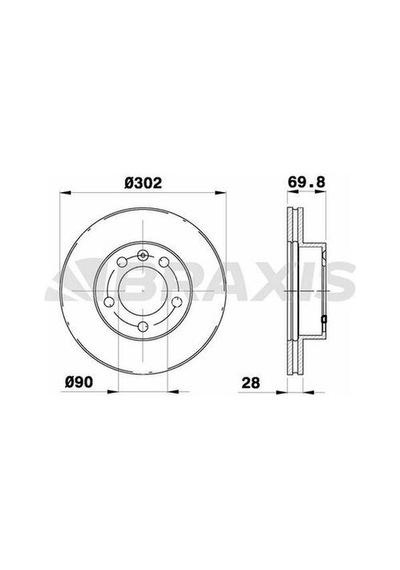 Braxis Ad0366 Fren Diski Havalı Ön Master Iıı 10-movano B 10-navara 2014-nv400 10- 302mm 2.3 Dcı 4020600q0g