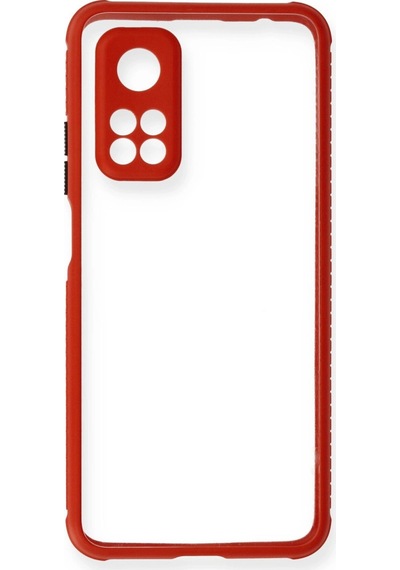 Xiaomi Mi 10t Pro Kılıf Miami Şeffaf Silikon - Kırmızı Evimdeyokyok