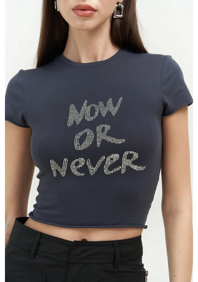 Mai Collection 2724 - Now Or Never Antrasit Penye Crop