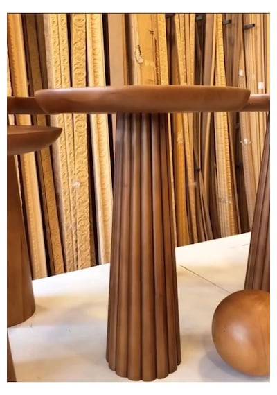 Wood Ahşap Fitilli Mantar Yan Sehpa Tekli 50cm