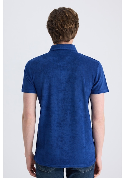 Twn Slim Fit Saks Mavi Düz Örgü Pamuklu T-shirt 4ec1400054830 750