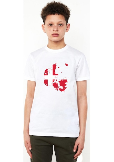 Tshirthane Euro 24 Denmark Beyaz Çocuk Bisikletyaka Tshirt Beyaz
