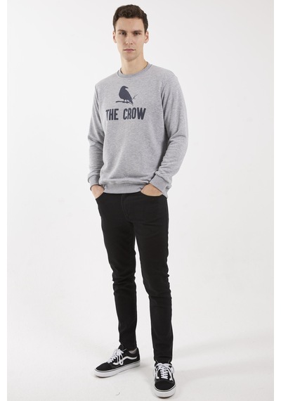 The Crow Zoom Füme O-yaka Sweatshırt Füme