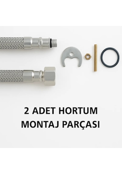 Sardıcı Musluğu Çift Su Girişli Lavabo Bataryası Pirinç Krom