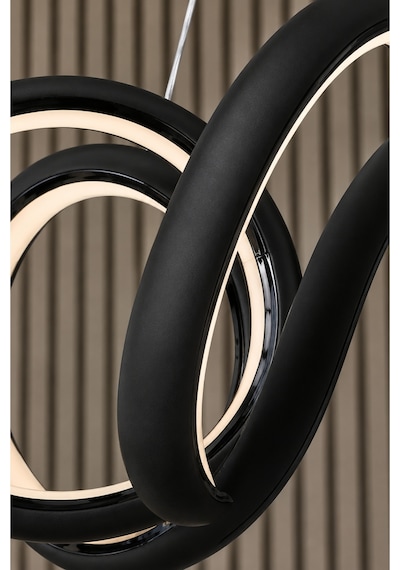 Spiral Model Siyah Metal Salon Mutfak Oturma Yatak Odası Modern Led Sarkıt Avize