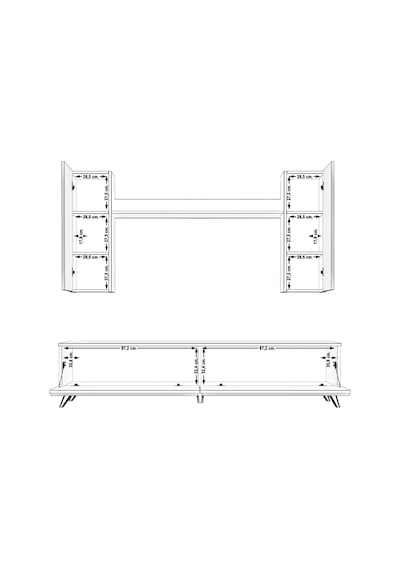 Decoraktiv Eko 5d Mdf Std Retro Tv Ünitesi Tv Sehpası - Beyaz Pera Beyaz - Meşe
