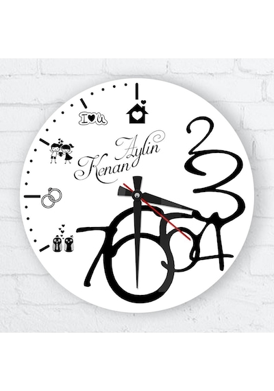 Kişiye Özel Cam Duvar Saati 27 Cm. - 026 Çok Renkli