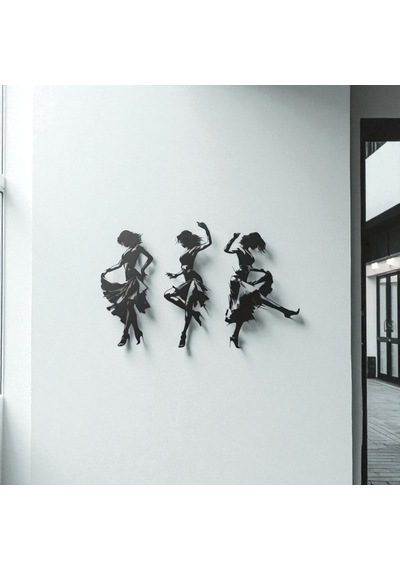 Dans Eden Mutlu Kadın Metal Duvar Dekoru Modern Sanat & Estetik Hediye