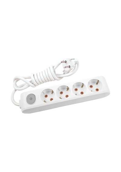 Viko Multi-let 4'lü Topraklı Kablolu Çocuk Korumalı 5 Metre Anahtarlı Priz Beyaz