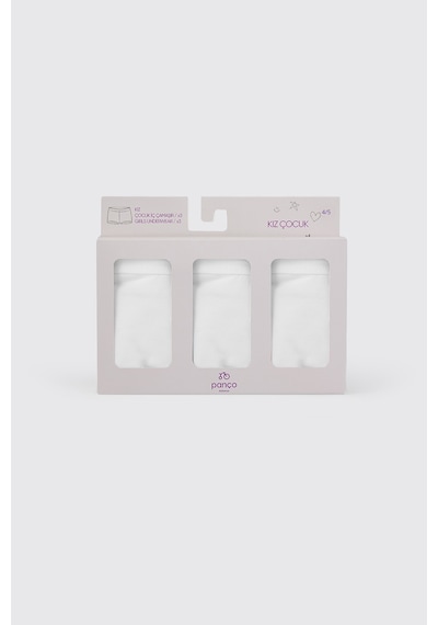 Panço Kız Çocuk Beyaz 3'lü Boxer Seti 2602gk14002