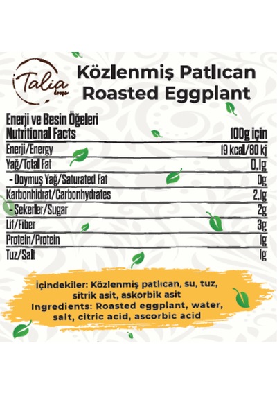 Talia Közlenmiş Patlıcan Kuşbaşı A10 2850g