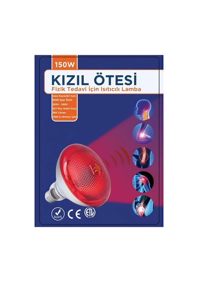 150w Kızılötesi İnfrared Isıtıcılı Fizik Lambası Kırmızı Işık E27 Kalın Duy Diğer
