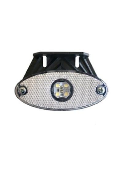 12V-24V SİDE MARKER BRAKETLİ (4 LEDLİ) KABLOLU BEYAZ (OVAL)