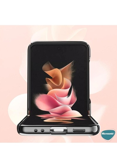 Samsung Galaxy Z Flip 4 İçin Kılıf Shell Platinum Siyah Galaxy Z Flip 4 İle Uyumlu Kılıf - Siyah
