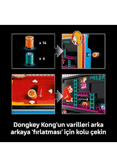 LEGO® Donkey Kong™ Video Oyunu 72051 - Yetişkinler için Karakterler İçeren Dekoratif Yaratıcı Model Yapım Seti (1367 Parça)