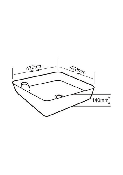 Lena - Tezgah Üstü Porselen Lavabo - E-4620 Beyaz
