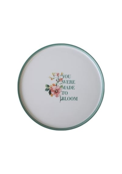 Keramika Çiçek Motto Pasta Tabak 22 Cm Renkli