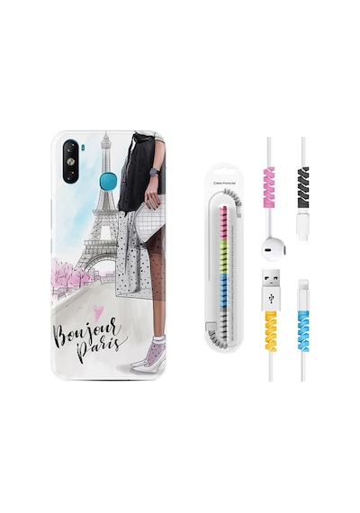 Infinix Smart 4 Kılıf Kablo Koruyuculu Bonjour Paris 1419