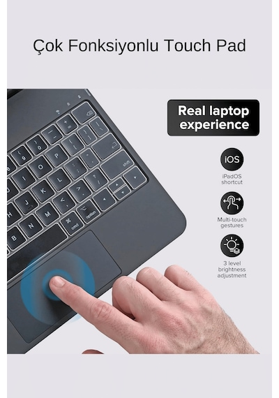 Apple Uyumlu iPad 10. Nesil  Magic Style Manyetik Yapışmalı Klavyeli Kılıf Diğer