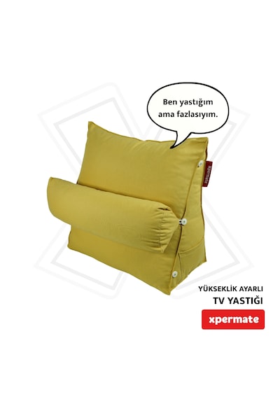 Xpermate Sırt, Bel, Boyun Destekli TV Okuma Yastığı Ameliyat Sonrası Sarı