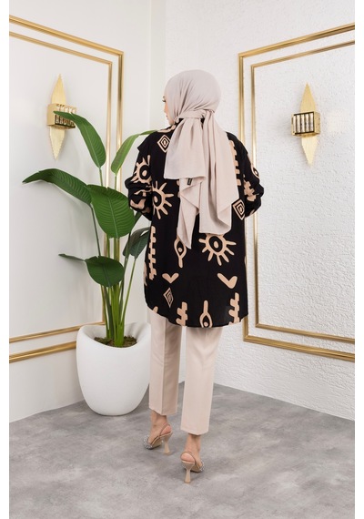 Hira Life Fashion Kadın Tesettür Giyim Ve Spor Giyime Uygun Düğme Detaylı Şık Desenli Dokuma Viskon Gömlek-tunik Siyah 2 Siyah 2 Hira Life Fashion Kadın Tesettür Giyim Ve Spor Giyime Uygun Düğme Detaylı Şık Desenli Dokuma Viskon Gömlek-tunik Siyah 2 Siyah 2