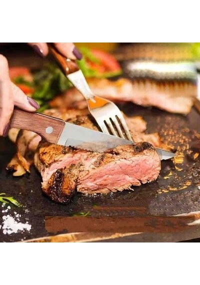 Epinox Kaliteli Ahşap Saplı Steak Bıçağı 3 Adet (BD-STK)