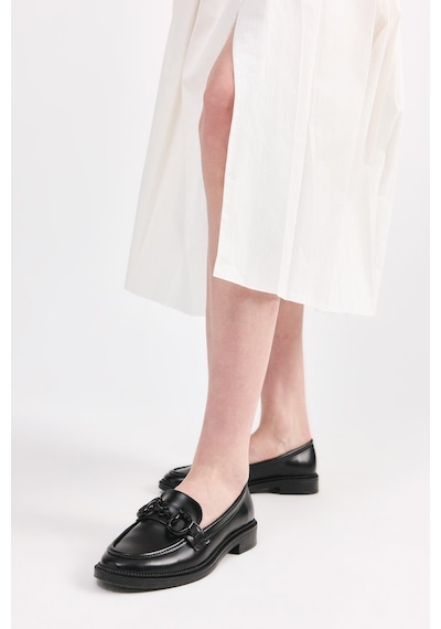 Yaya By Hotiç Kadın Siyah Tokalı Klasik Loafer Siyah