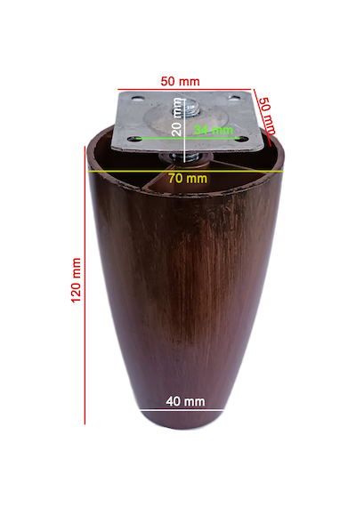 Cateksss 12 Cm Plastik Dolap Mobilya Baza Ayağı Robot Süpürge Ayağı Tablalı Desenli Ceviz İnce Dişli - 8 Li Paket