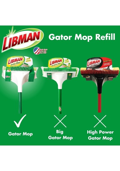 Libman Paspas, Dolum Paketi, 3 Adet Gator Mop Yedek Doldurucu, Selüloz, Yeşil, 20 Cm Sünger, 3 Çok Renkli
