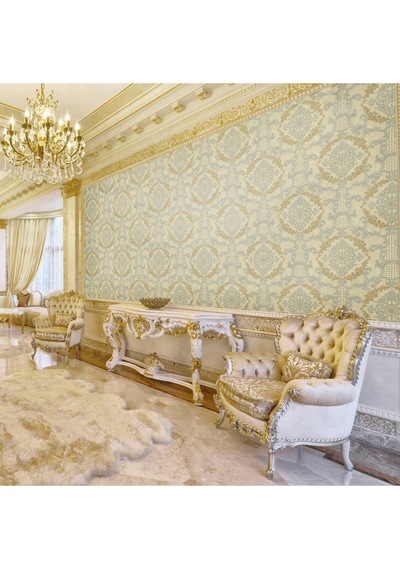 Damask Pattern Wallpaper - Duvar Kağıdı, Krem - Ephes 6802-2, 10,60 M²