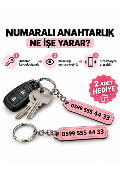 Doalino Kişiye Özel Ahşap Araç İçi Numaratör Cama Vantuzlu Telefon Numarası Park Plakası Pembe