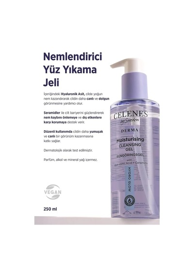 Derma Nemlendirici Yüz Yıkama Jeli, 250 Ml