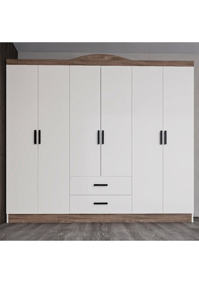 Bianca 6 Kapılı 2 Çekmeceli Gardrop Geniş Dolap & Elbise Dolabı Atlantik Çam & Beyaz Atlantik Çam - Beyaz Bianca 6 Kapılı 2 Çekmeceli Gardrop Geniş Dolap & Elbise Dolabı Atlantik Çam & Beyaz Atlantik Çam - Beyaz