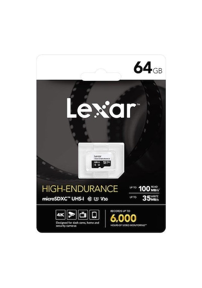 Lexar High Endurance 64 GB Micro SD 100 MB V30 4K Hafıza Kartı