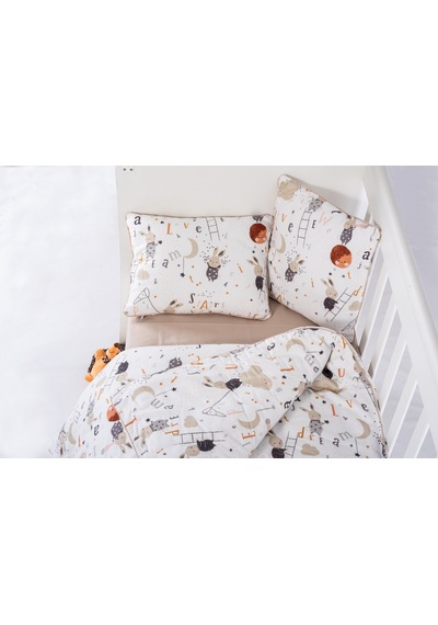 Patalena Home Pamuk 4 Parça Bebek Nevresim Takımı 100x150 Cm Cappuccino
