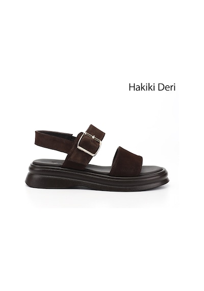 Gönderi(R) Gönderi R Kadın Kahve Süet Tokalı Bantlı Hakiki Deri Sandalet Dyza75645261 Kahverengi