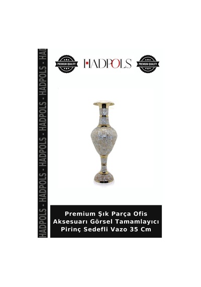 Premium Şık Parça Ofis Aksesuarı Görsel Tamamlayıcı Pirinç Sedefli Vazo 35 Cm Diğer